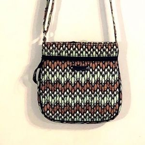 Vera Bradley Purse - brown, black, green, cream. ID/coin purse included.